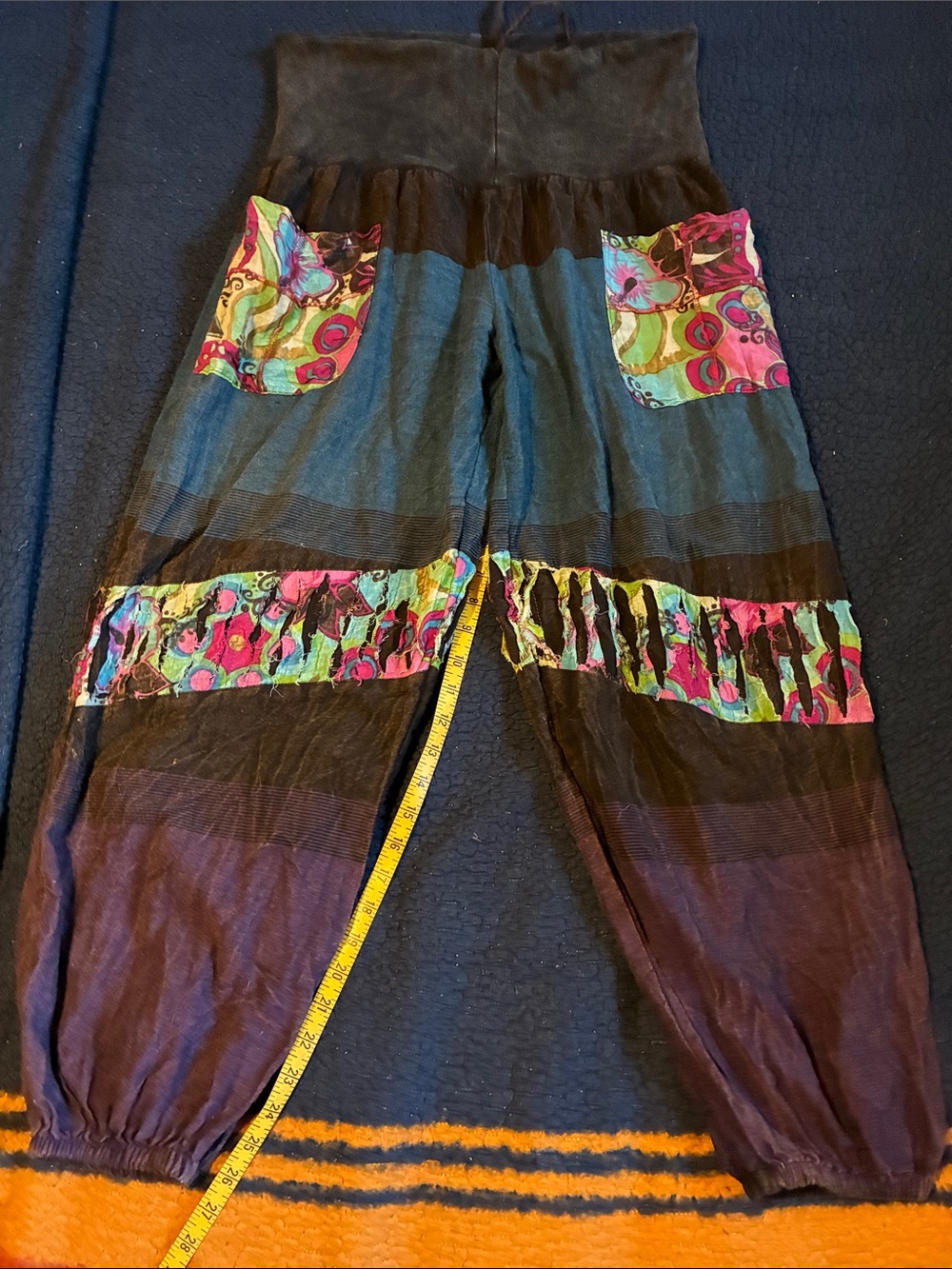 Bohemian Multi-Color women Harem Pants with Patch Pockets
